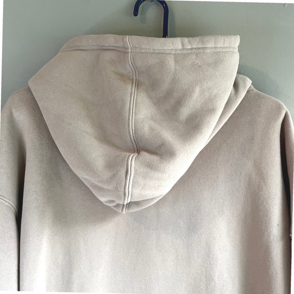 Oversized Beige Women's Pullover Hoodie Casual Comfy Loungewear Neutral Large - Picture 8 of 12